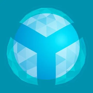 Abstract Sphere inside Glass Shell Stock Illustration