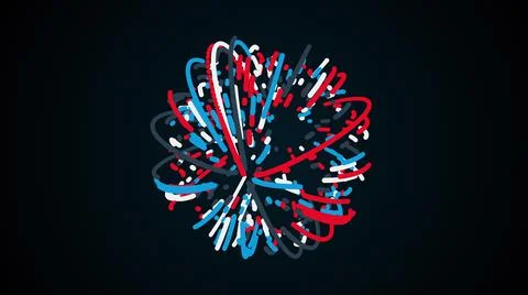Abstract sphere from lines and particles, computer generated. 3d rendering of Stock-Illustration