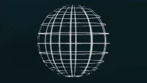 Abstract sphere. Lines grid. Wire-frame globe style. Stock Footage 132428516