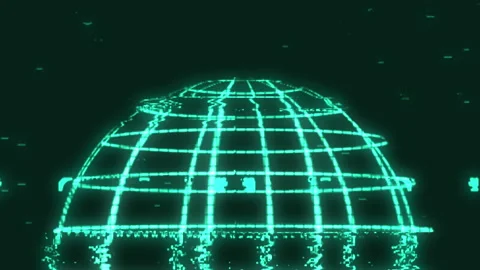 Abstract sphere. Lines grid. Wire-frame globe style. Stock Footage 132431132