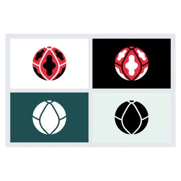 Abstract Sphere Logo Design Set Stock Illustration