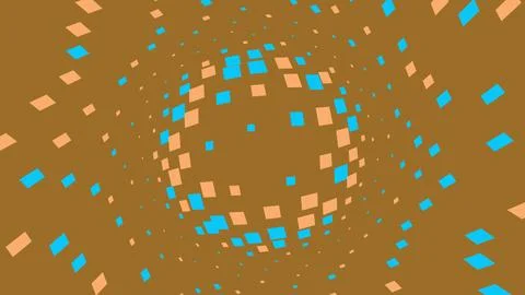 Abstract sphere made of blue and orange squares Stock Illustration