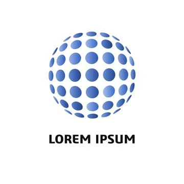 Abstract sphere made of blue gradient dots Stock-Illustration