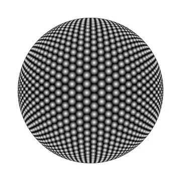 Abstract sphere made of circles isolated on white background. Vector logo or Stock Illustration