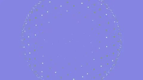 Abstract sphere made of small green squares on purple Stock Illustration