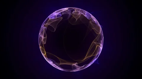 Abstract sphere made of swirling flame and plasma on a dark background Stock Footage 270896008
