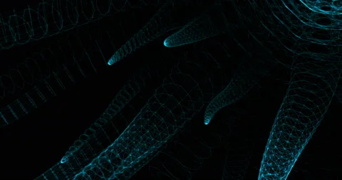 Abstract sphere moving on black background Stock Footage 128225642