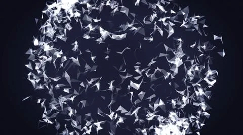 Abstract sphere of moving particles black background. Transforming to music Illustrazione stock