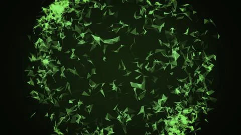 Abstract sphere of moving particles black background. Transforming to music 스톡 일러스트