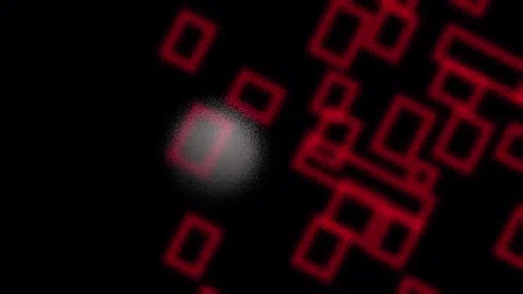 Abstract sphere moving through red geometric shapes Stock Footage 340500696