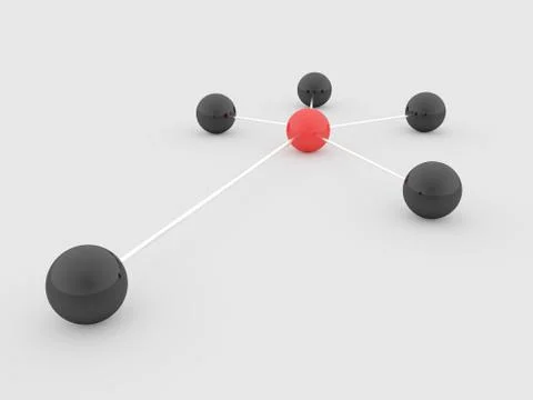 Abstract sphere network one sphere red Stock Illustration