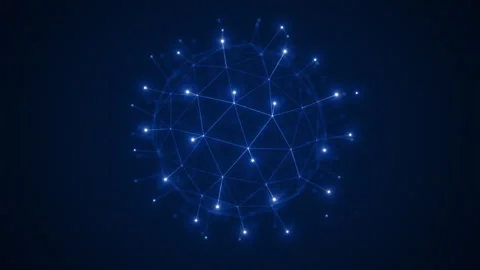 Abstract sphere of plexus of glowing blue dots and lines. Stock Footage 276379818
