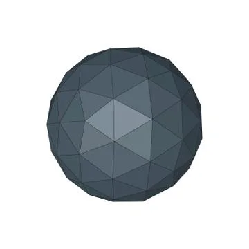 Abstract sphere polygonal isolated on white background.  Vector illustration. Иллюстрация