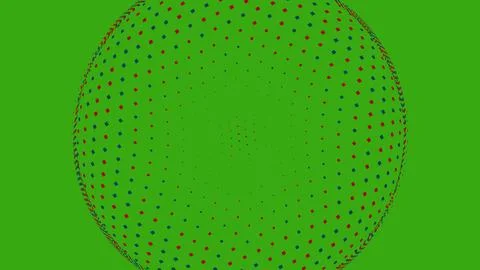 Abstract sphere with red and blue dots on green background イラスト素材