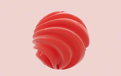 Abstract sphere with red background, 3d rendering. Stock-Illustration