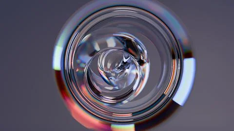 Abstract Sphere Rounded Glass Shape in Grey Background – Modern Design Illustrazione stock