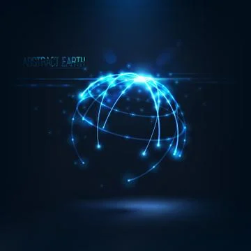 Abstract  sphere shape of  glowing circles and particles Stock-Illustration