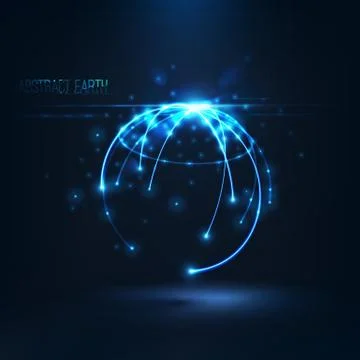 Abstract  sphere shape of  glowing circles and particles Stock-Illustration
