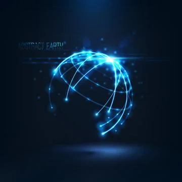 Abstract  sphere shape of  glowing circles and particles  . Global Network conne Stock-Illustration