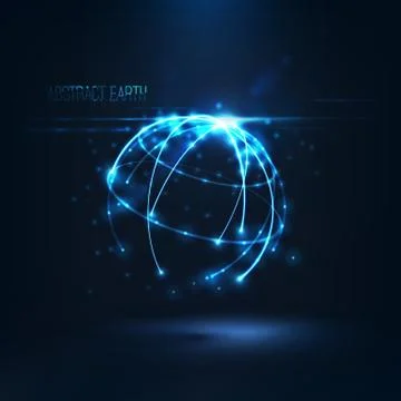 Abstract  sphere shape of  glowing circles and particles  . Global Network conne Stock-Illustration