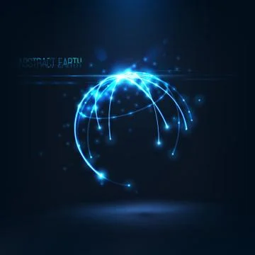 Abstract  sphere shape of  glowing circles and particles  . Global Network conne Stock-Illustration