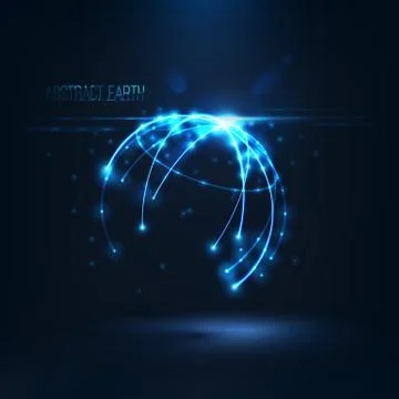 Abstract  sphere shape of  glowing circles and particles  . Global Network conne Stock-Illustration