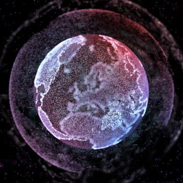 Abstract sphere shape of glowing global communication. Global Network connection イラスト素材