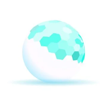 Abstract sphere showing honeycomb pattern for science and technology concepts 스톡 일러스트