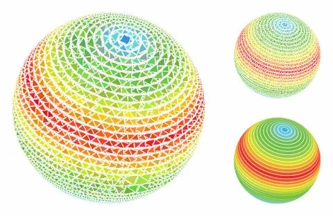 Abstract sphere spectrum stripes Composition Icon of Abrupt Parts Stock Illustration