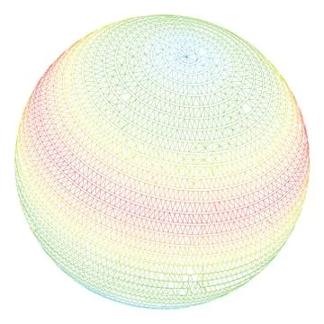 Abstract Sphere Spectrum Stripes Polygonal Frame Vector Mesh Illustration Ilustración de archivo