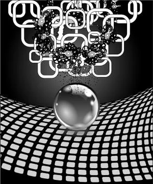 Abstract sphere with surface. Concept business design Stock Illustration
