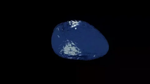 Abstract sphere with waves spinning in space, template for screensaver, Video stock 253069948