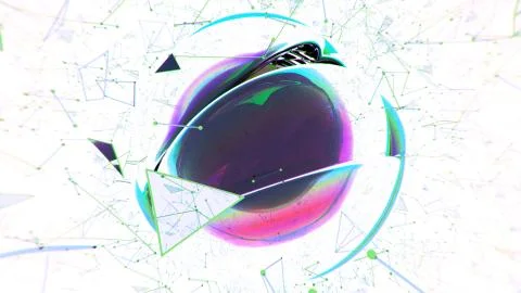 Abstract sphere on white background. 3D rendering Stock Illustration