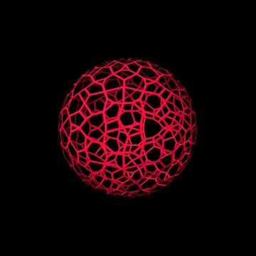 Abstract Sphere wireframe. Isolated on black background. 3d Vector illustrati Иллюстрация