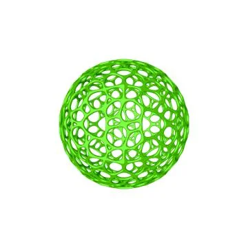 Abstract Sphere wireframe. Isolated on white background. 3D rendering illus.. Stock Illustration