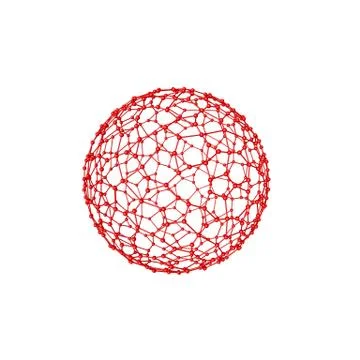 Abstract Sphere wireframe. Molecular lattice. 스톡 일러스트