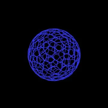 Abstract Sphere wireframe.Isolated on black background. 3D rendering illustra 스톡 일러스트