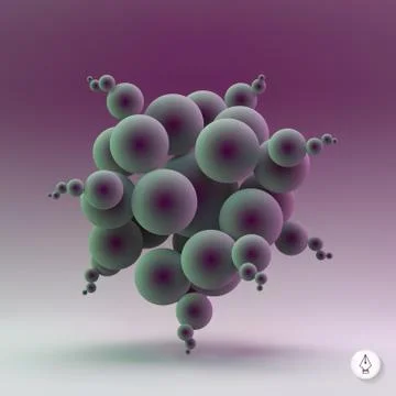 Abstract spheres. 3d vector illustration Stock Illustration