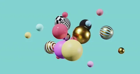 Abstract spheres background, composition of flying balls, 3D mixed realistic Stock Footage 161955835