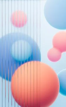 Abstract spheres background, mobile phone wallpaper, computer wallpaper, 3d.. Stockillustratie