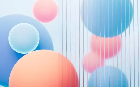 Abstract spheres background, mobile phone wallpaper, computer wallpaper, 3d.. Stockillustratie
