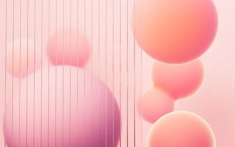 Abstract spheres background, mobile phone wallpaper, computer wallpaper, 3d.. Illustrazione stock