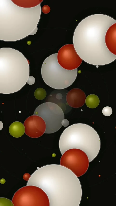 Abstract Spheres Floating: 3D Rendered Bubbles in Motion on Dark Background Stock Footage 347695742