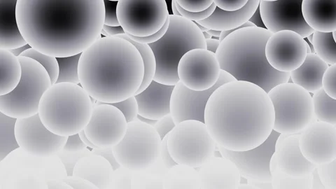 Abstract Spheres flowing in dark fluid with soft light creating a futuristi.. Video stock 341656760