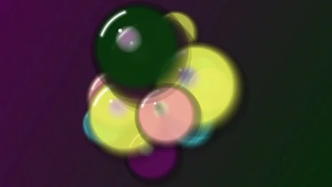 Abstract spheres with glow, 3d render, colorful background Stock Footage 331357907