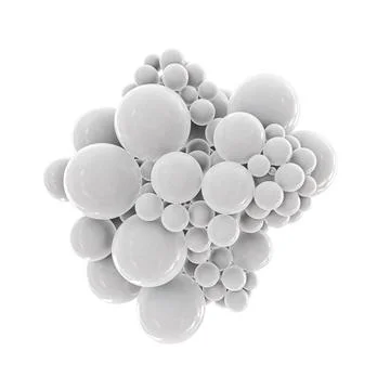 Abstract spheres isolated on white background Stock Illustration