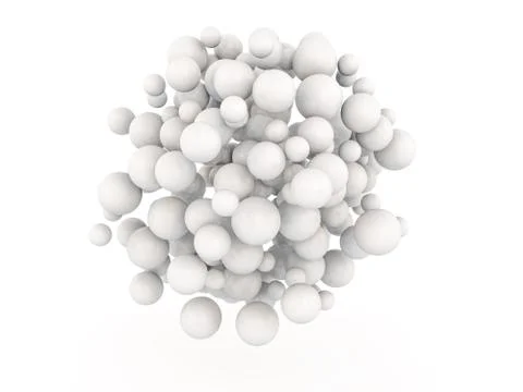 Abstract spheres with reflective surface. 3D Stock Illustration