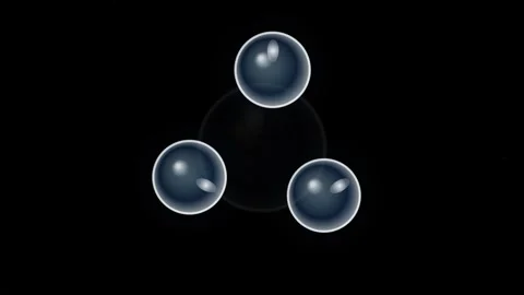 Abstract spheres rhythmically expanding and contracting against black backg.. Video stock 344905737