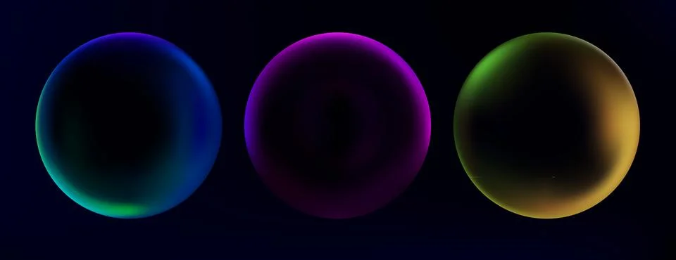 Abstract spheres set with color gradient Stock Illustration