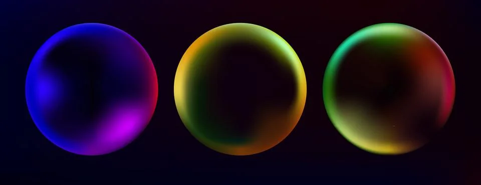 Abstract spheres set with color gradient Stock Illustration
